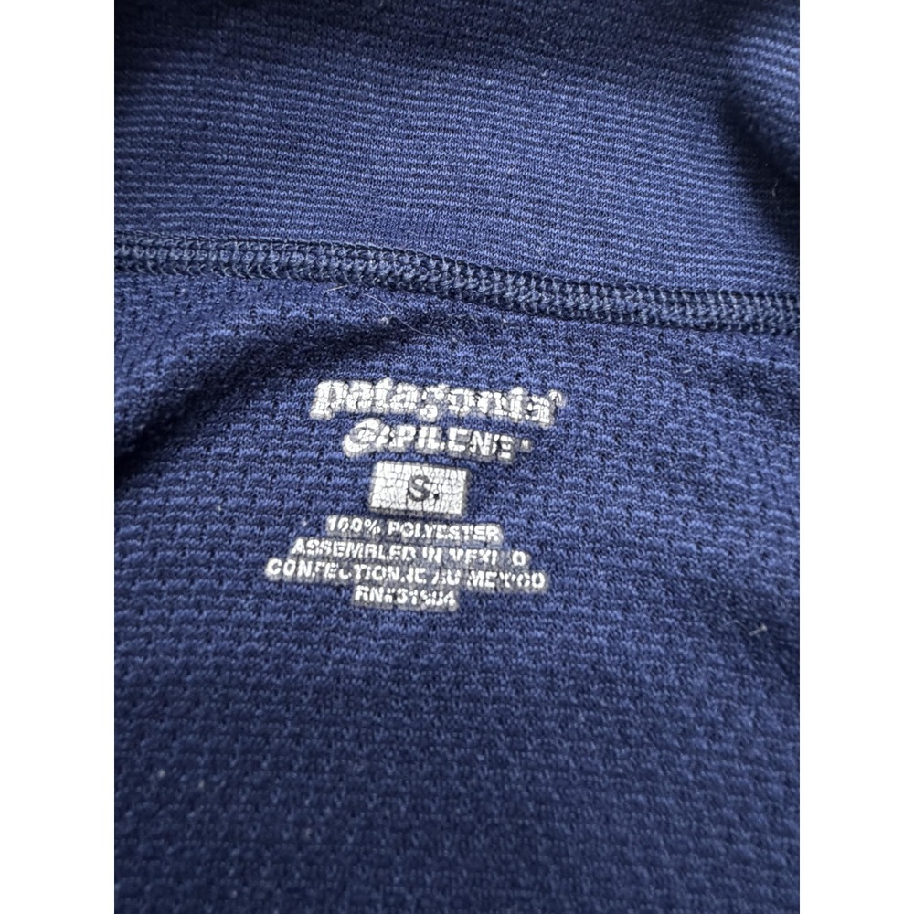 Patagonia Capilene Pullover Mens Small Blue Quarter Zip Baselayer Shirt Hiking - Picture 4 of 7